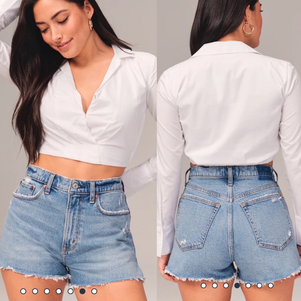 Abercrombie and Fitch curve love cut off high rise mom shorts NWT